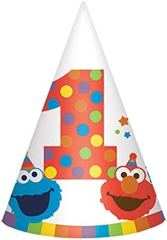 Sesame Street 1st Birthday 'Elmo Turns One' Cone Hats (8ct) | Amazon (US)