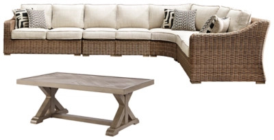 Beachcroft 3-Piece Outdoor Sectional with Chair and Coffee Table | Ashley | Ashley Homestore