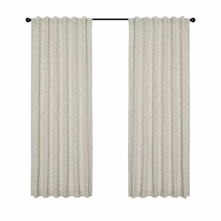 Better Homes & Gardens Textured Stripe Curtain (Single Curtain), 54x84, Taupe Splash | Walmart (US)