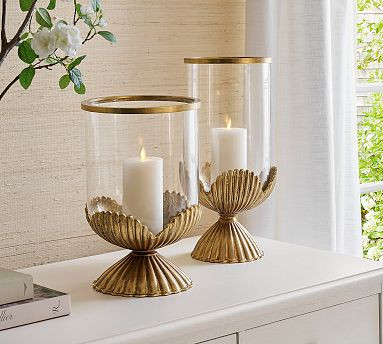 Merill Shell Hurricane Candle Holder | Pottery Barn (US)