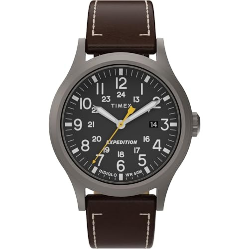Timex Expedition Scout 40mm field watch with black dial and green fabric strap