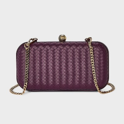 Woven Minaudiere Clutch Crossbody Bag - A New Day™ Dog Dark Red | Target