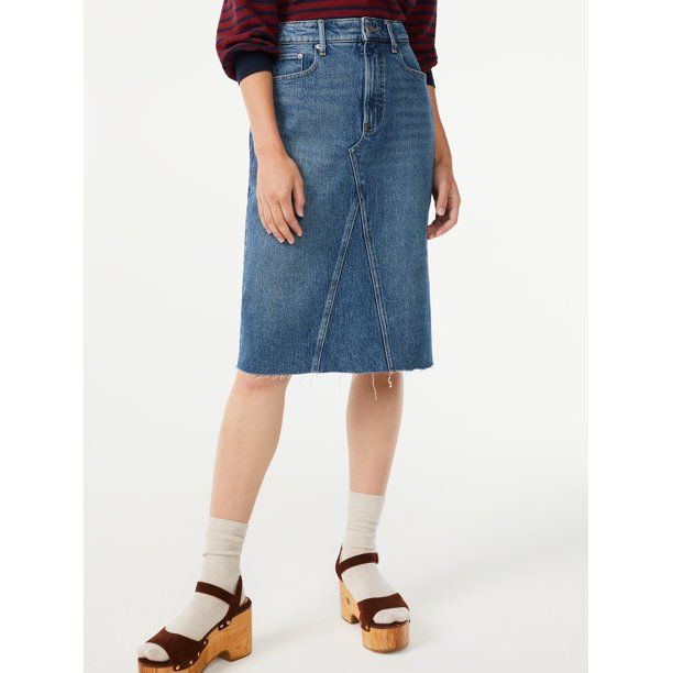 Free Assembly Women's Denim Recon Skirt - Walmart.com | Walmart (US)