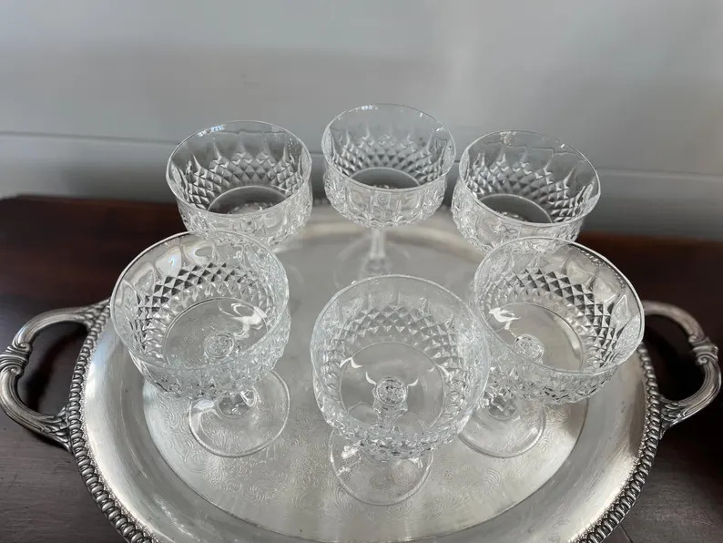 Set of 6 Coup, Champagne, Sherbet Cristal DÁrques Durand?, Clear Crystal Glasses, 6 Oz, Longcham... | Etsy (US)