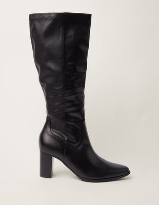 Knee High Leather Look Boots | Blue Vanilla