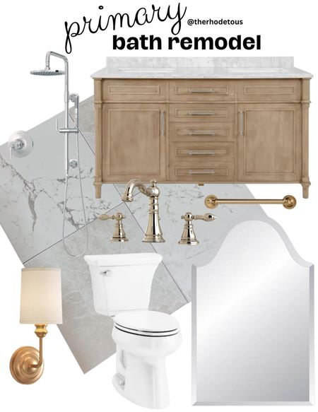 Bathroom inspiration, master bathroom, primary bathroom, checkered tile floor, oak wood vanity 

#LTKsalealert #LTKhome