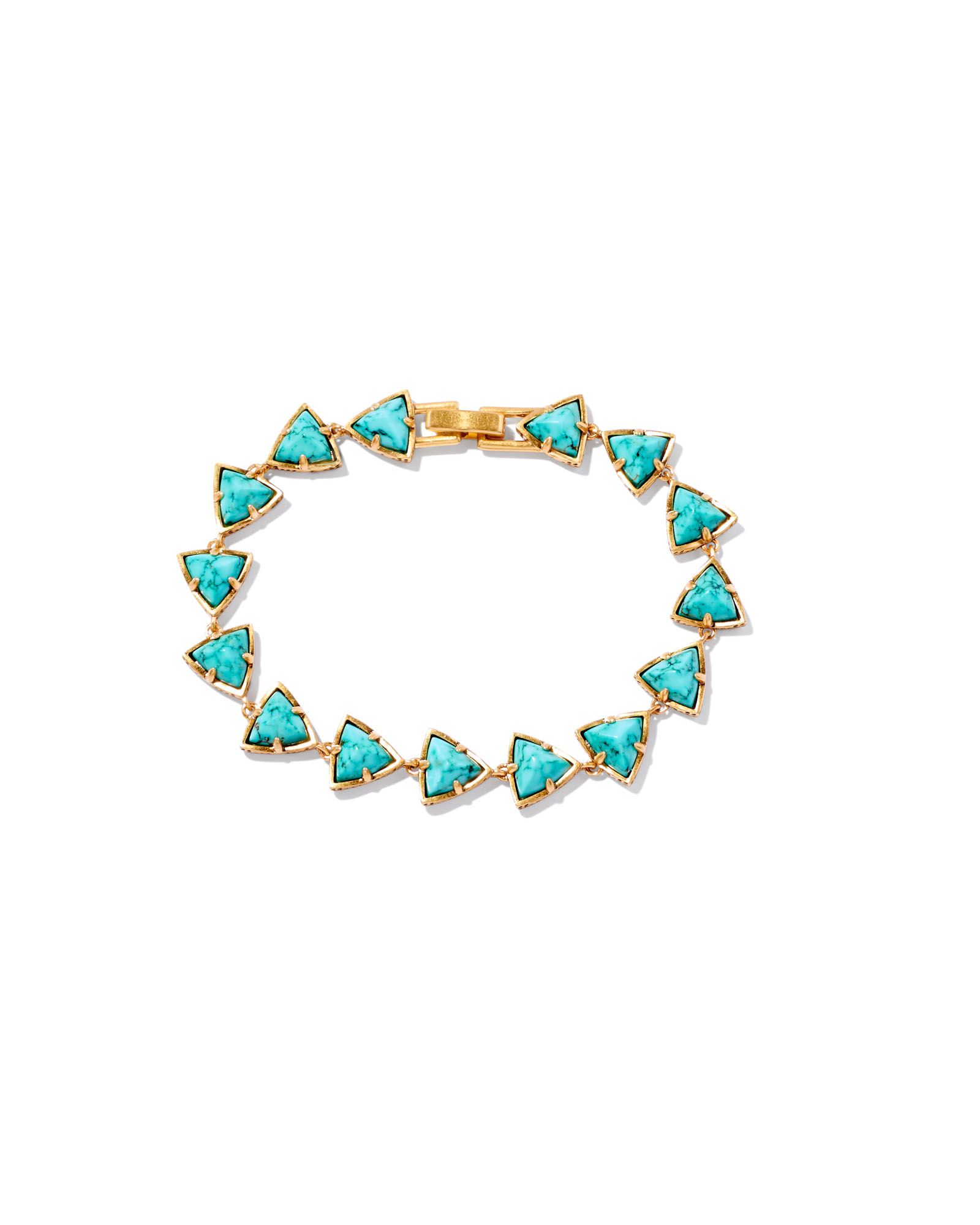Robby Vintage Gold Link and Chain Bracelet in Variegated Turquoise Magnesite | Kendra Scott | Kendra Scott