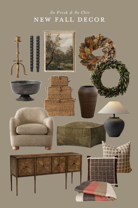 New Fall decor finds!
-
Neutral Fall decor - transitional decor - affordable decor finds - brass candlestick - twister taper candles black - vintage landscape art - preserved magnolia wreath Hearth and Hand - preserved olive leaf wreath - woven storage boxes - McGee and Co - Boucle armchair beige Crate and Barrel CB2 - olive green upholstered ottoman Target new arrival
- black ceramic table lamp - living room lamp - bedroom nightstand lamp Amazon Home - black textured vase bowl - large dark brown floor vase - large brown vase - checkered throw pillow brown and white Etsy - plaid throw pillow Target - woven alpaca wool non itchy blanket neutral colors - neutral throw blanket wool - neutral Fall bedroom decor - solid wood sideboard Wayfair 

#LTKhome #LTKfindsunder100 #LTKfindsunder50