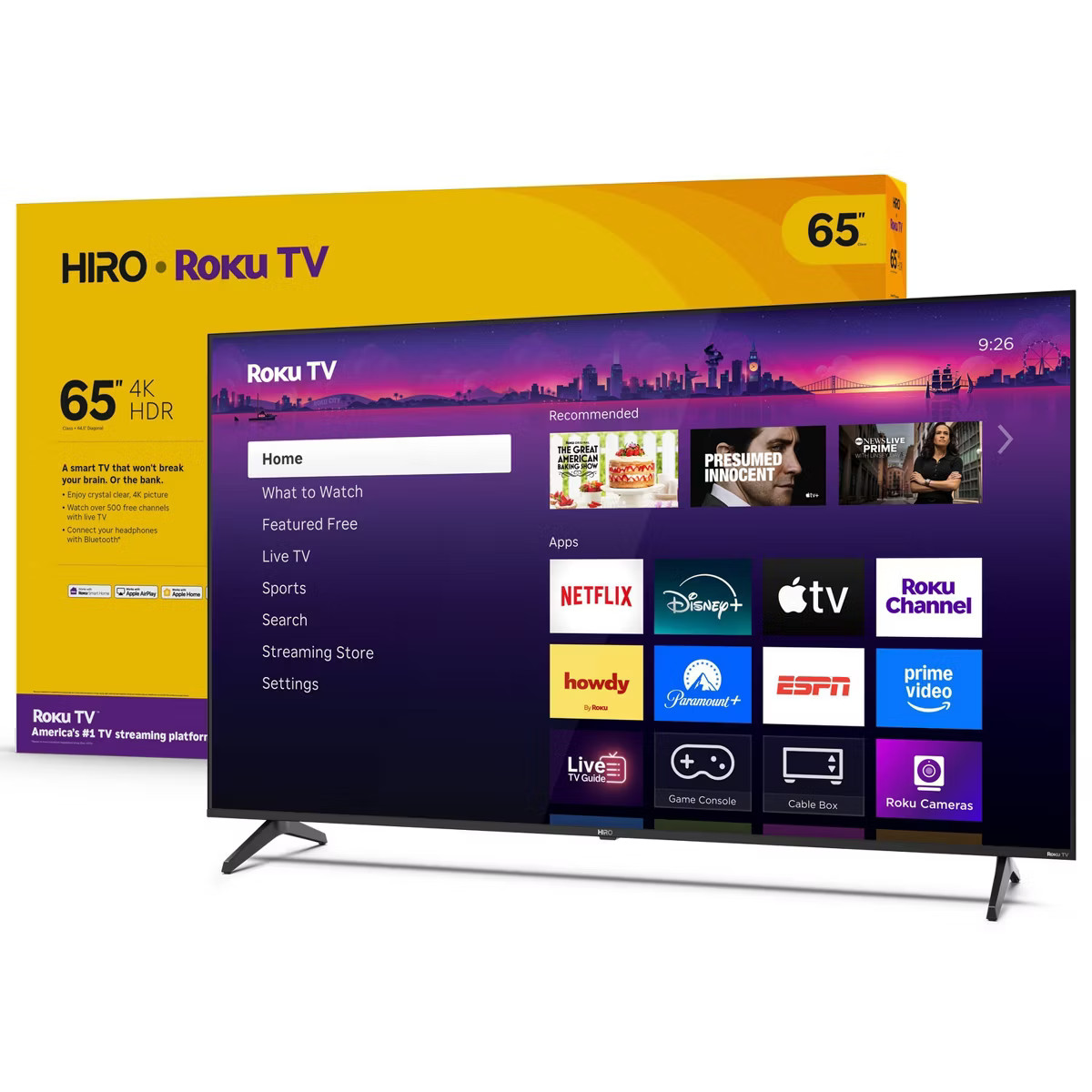 Hiro Roku TV 65" 4K HDR Smart TV Flat Screen LED Television with Roku TV and Dolby Audio for Stre... | Target
