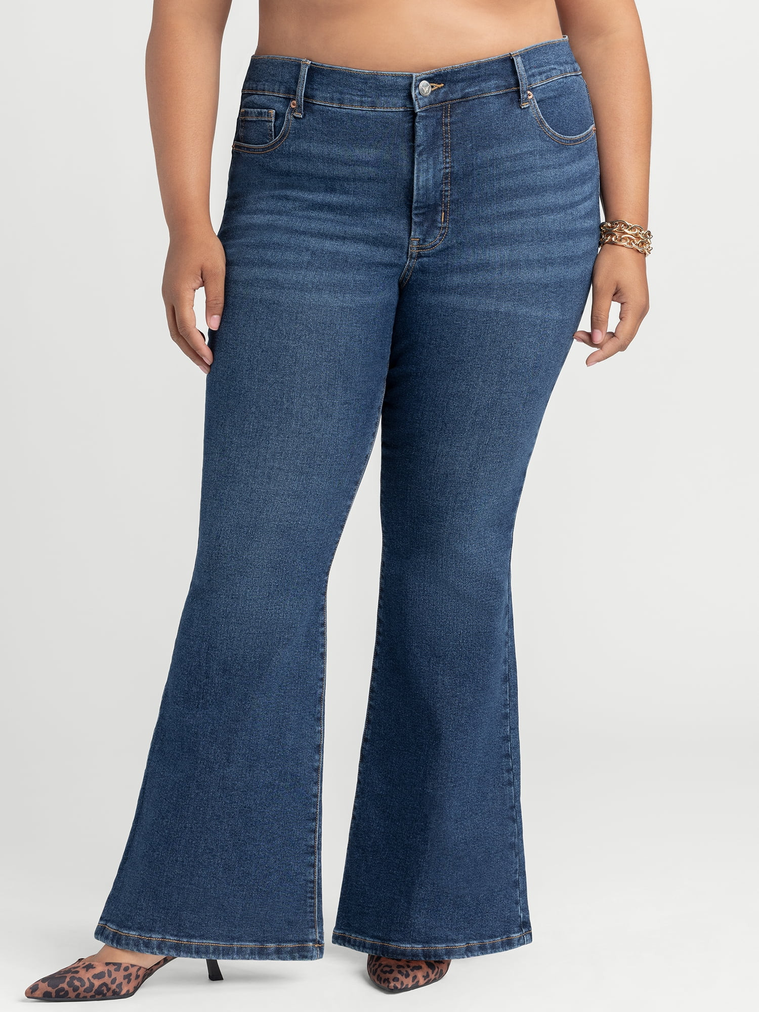 Jessica Simpson Women's and Women's Plus Daisy Fitted Flare Jeans, Sizes 2-26W - Walmart.com | Walmart (US)