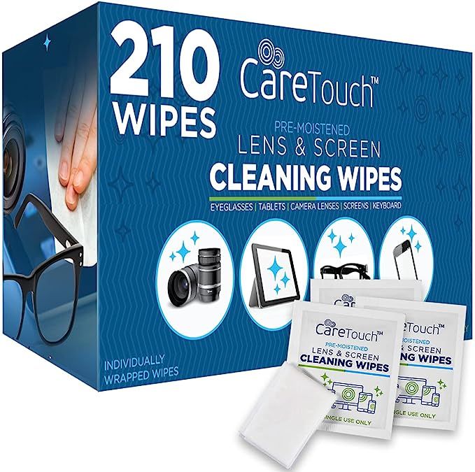 Care Touch Lens Cleaning Wipes for Eyeglasses, 210ct - Eyeglass Wipes Individually Wrapped, Eye G... | Amazon (US)