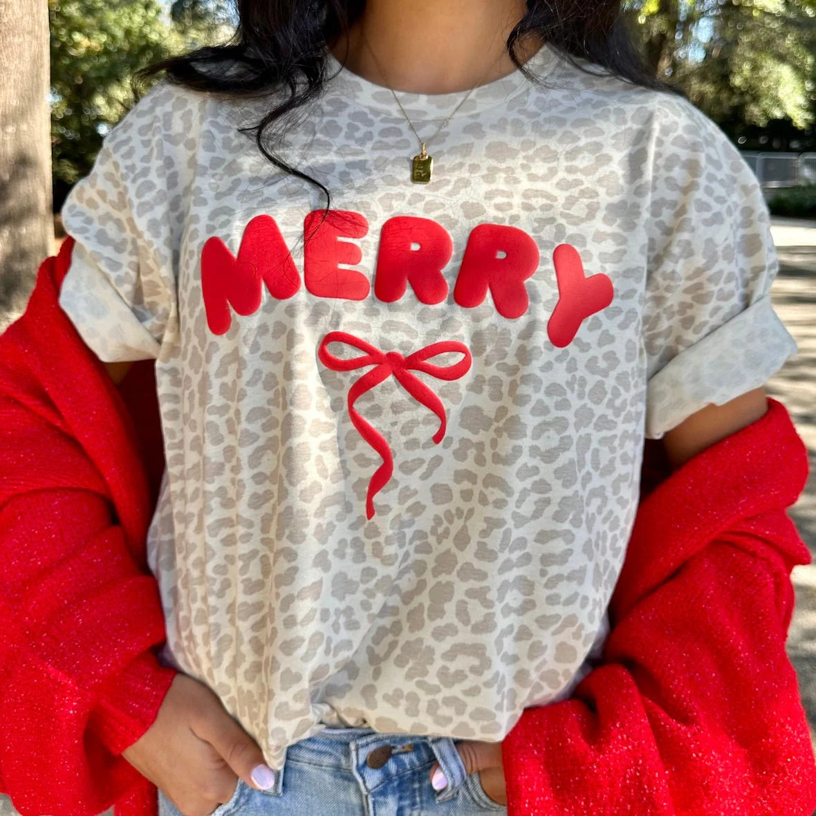 PUFF 'Christmas Cutie' Realtree Camo/Leopard T-Shirt | United Monograms