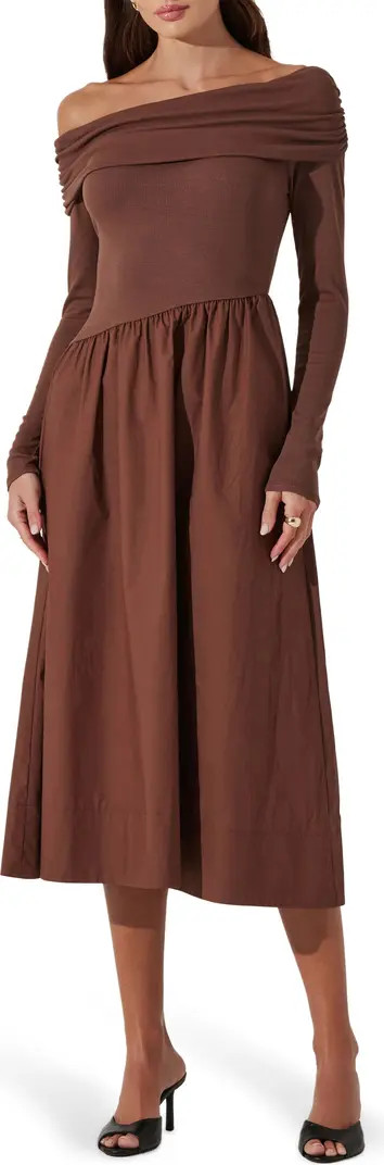 Off the Shoulder Long Sleeve Dress | Nordstrom Rack