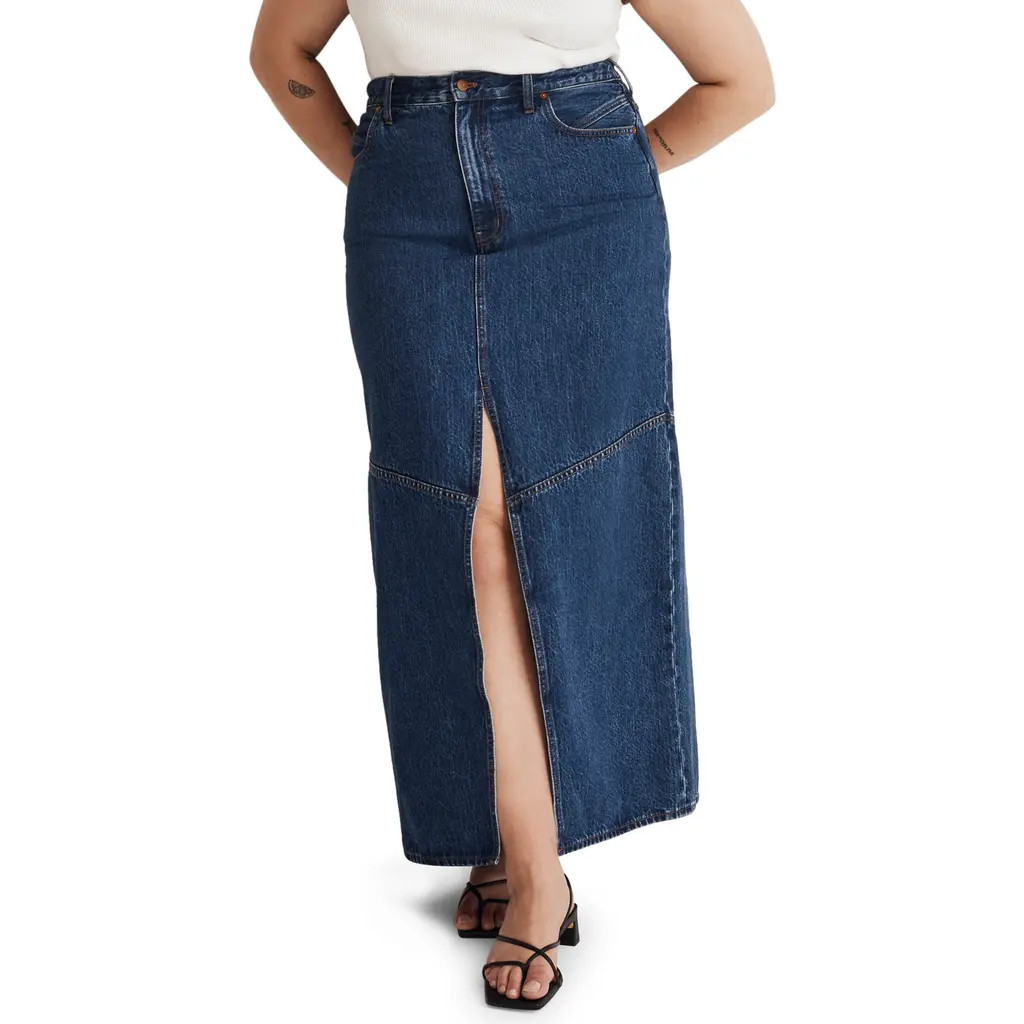 Madewell Denim Maxi Skirt in Pineland Wash at Nordstrom Rack, Size 27 | Nordstrom Rack