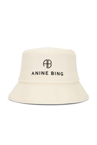 ANINE BING Nicks Bucket Hat in Cool Ivory from Revolve.com | Revolve Clothing (Global)