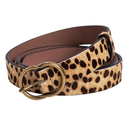 JIEDE Leopard Belt for Women Fashion Ladies Waist Belt Adjustable 28mm Width Leather Belt for Jeans Pants Dress (Leopard Print Width-28mm, L - Fits Waist 36''-40'') | Amazon (US)