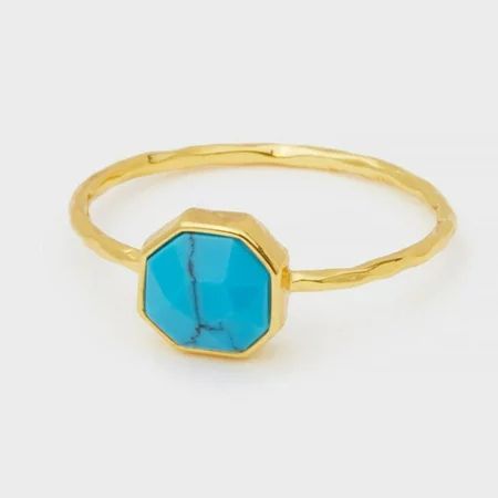 Gorjana Power Gemstone Turquoise Charm Ring In Gold 189301667G | Walmart (US)