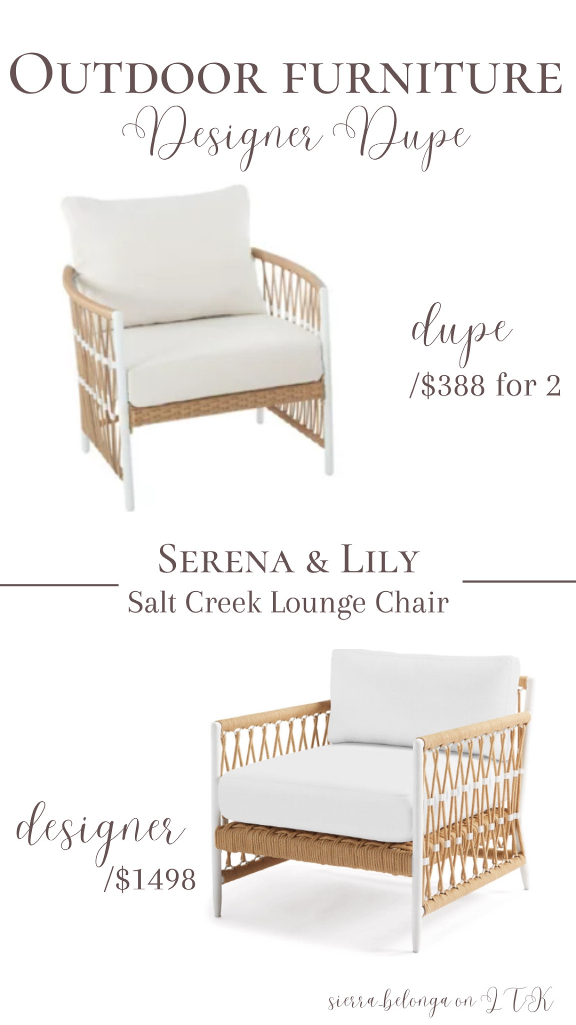 Serena & Lily outdoor furniture dupe! 

#LTKhome #LTKFind #LTKSeasonal