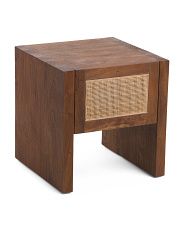Goldie Cane And Acacia Wood End Table | TJ Maxx