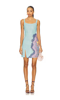 Oceanus Adeline Reef Beaded Mini Dress in Light Blue from Revolve.com | Revolve Clothing (Global)