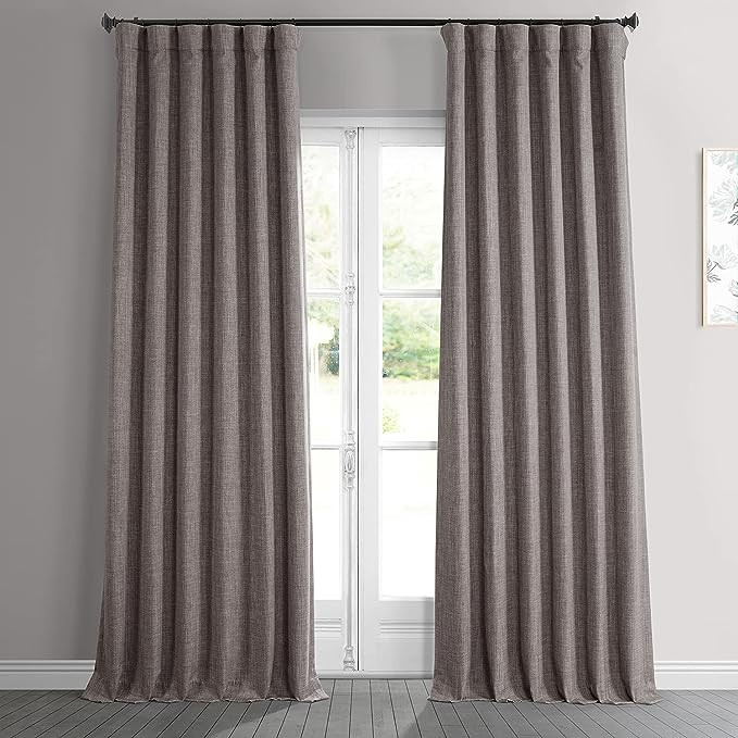 HPD Half Price Drapes BOCH-LN185-P Faux Linen Room Darkening Curtains for Bedroom (1 Panel), 50 X... | Amazon (US)