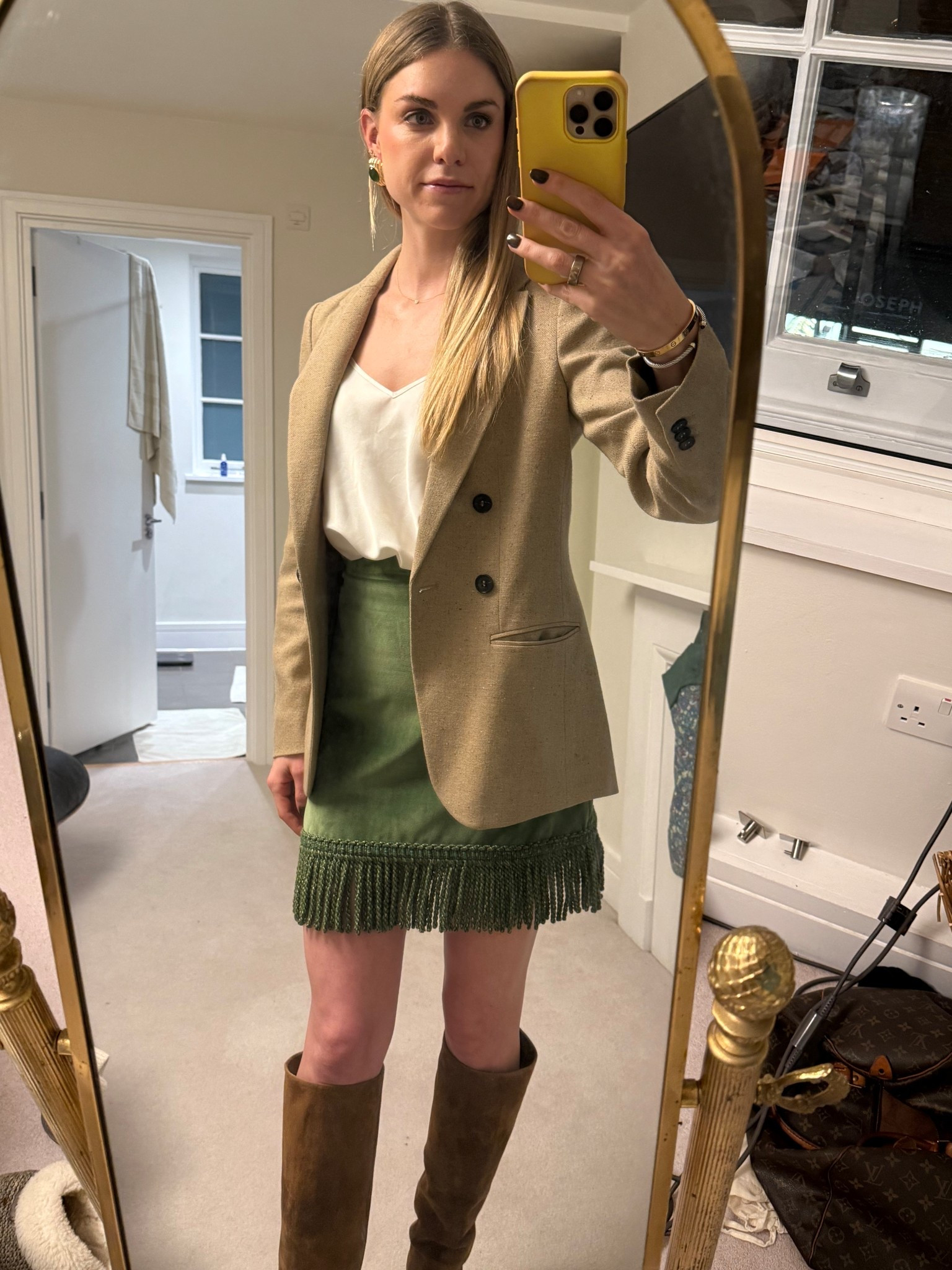 Making an odd ball post put really the purpose is that I went to mango and they have some amazing earrings right now (& I almost went wild and got leather coat and this swanky blue dress). Also tagging my fav suede boots that I just got for this fall season! Every girl needs a pair of suede boots. #fallboots #statementjewelry #LTKStyleTip

#LTKFindsUnder50 #LTKSeasonal