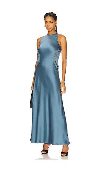 Aver Satin Maxi Dress in Blue | Revolve Clothing (Global)