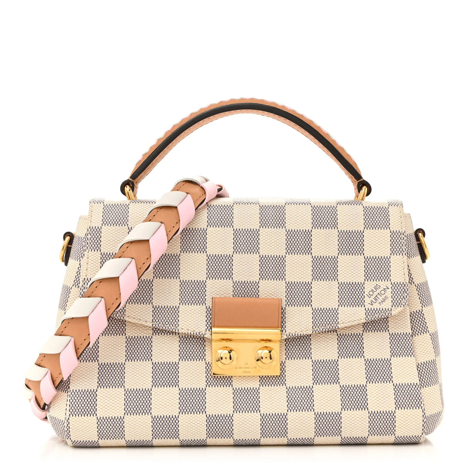 Damier Azur Braided Croisette Rose | FASHIONPHILE (US)