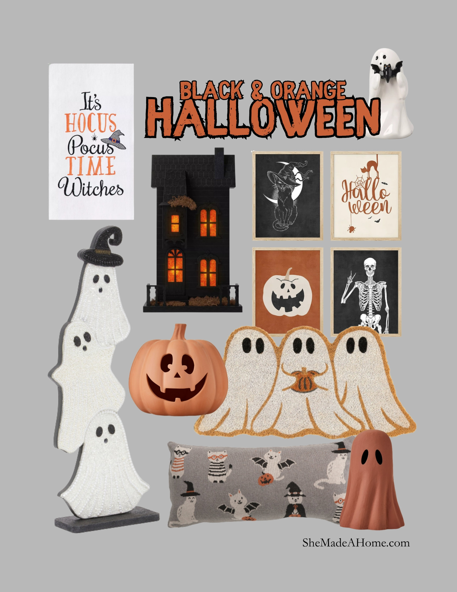 🖤🧡 Black & Orange Halloween

Classic Halloween Vibes 🎃🦇
You can’t go wrong with the timeless black and orange color scheme for Halloween! This collection blends playful ghosts, glowing pumpkins, and bold wall art with festive textiles and accents. Perfect for creating a spooky yet cheerful vibe the whole family will love.

✨ Shop all the exact pieces I used here — linked below so you can bring this classic Halloween look home affordably.

#LTKHome #HalloweenDecor #BlackAndOrangeHalloween #ClassicHalloween #SheMadeAHome #ShopTheLook 

 #LTKSeasonal #LTKHome