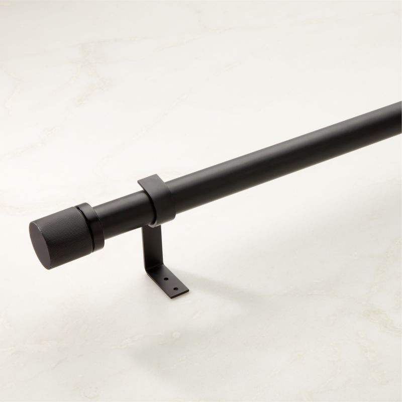 Chase Modern Matte Black Adjustable Curtain Rod 28''-48" | CB2 | CB2