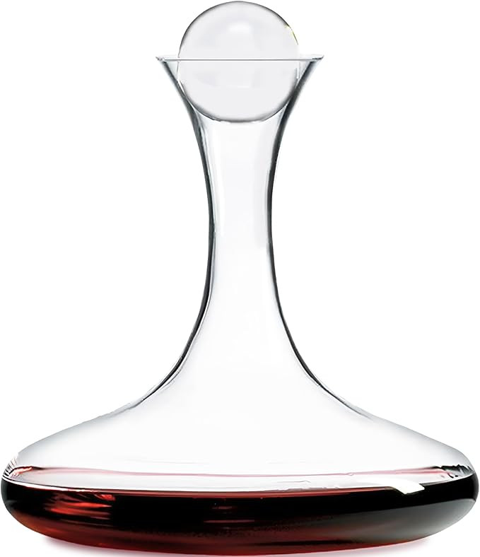 Large Wine Decanter | Hand-Crafted in Europe | 66 FL Oz | Crystal Ground Stopper | Wide Base for ... | Amazon (US)