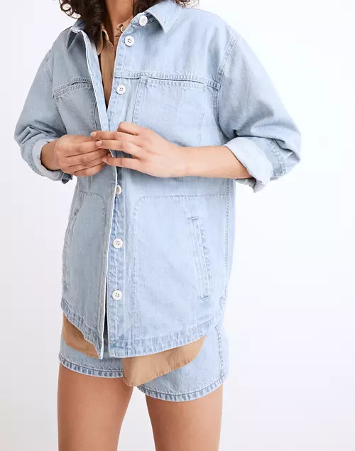 Denim Ames Oversized Shirt-Jacket in Corrigan Wash | Madewell