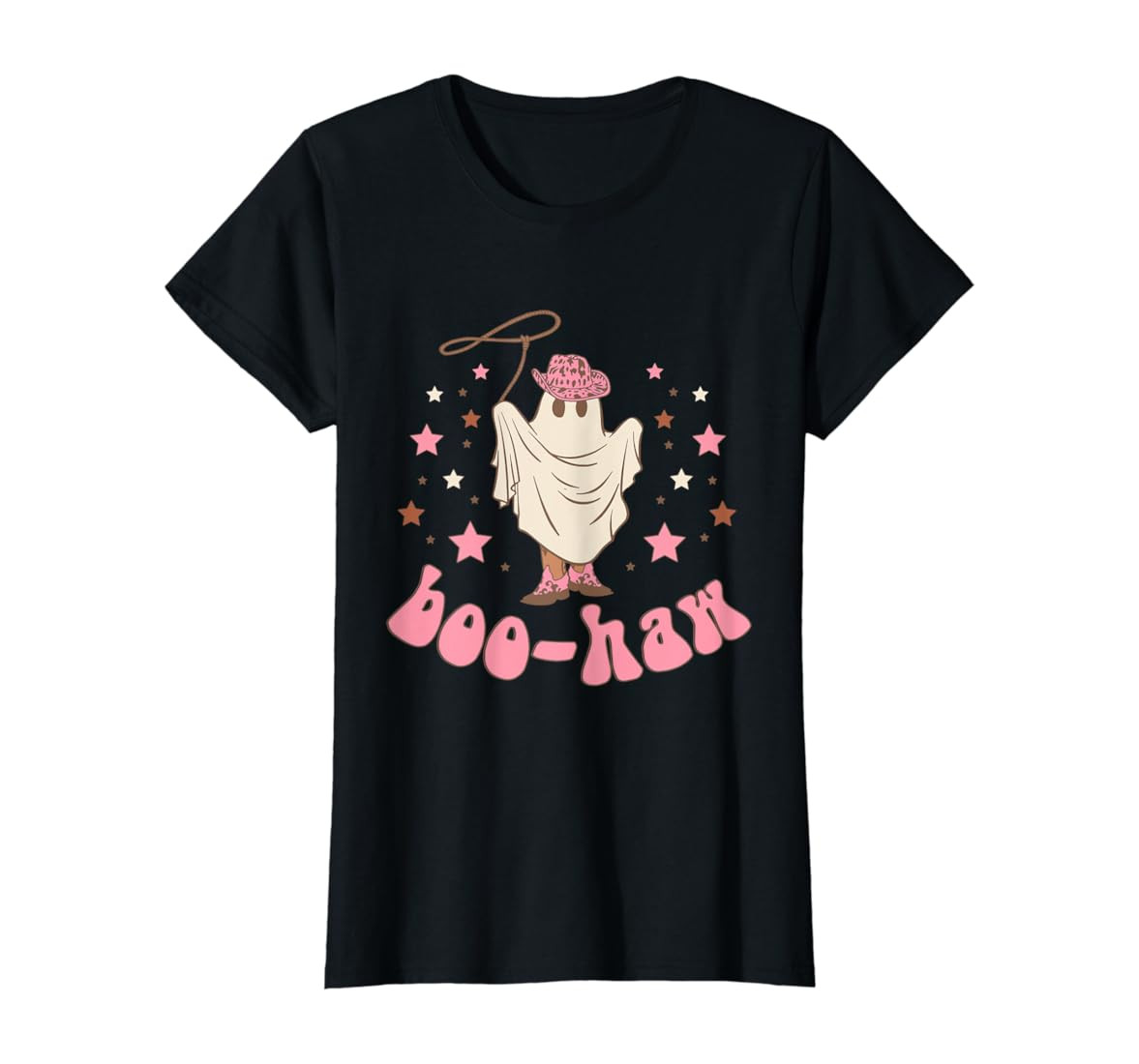 Halloween Boo Haw Ghost Western Cowboy Cowgirl Funny Spooky T-Shirt | Amazon (US)