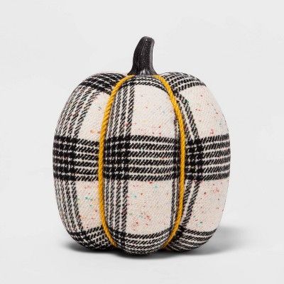 8.5" Large Harvest Fabric Wrapped Pumpkin with Tweed/Plaid Speckle - Hyde & EEK! Boutique™ | Target