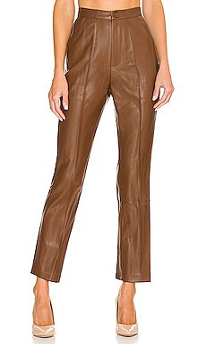 SNDYS Lennox PU Pant in Chocolate from Revolve.com | Revolve Clothing (Global)