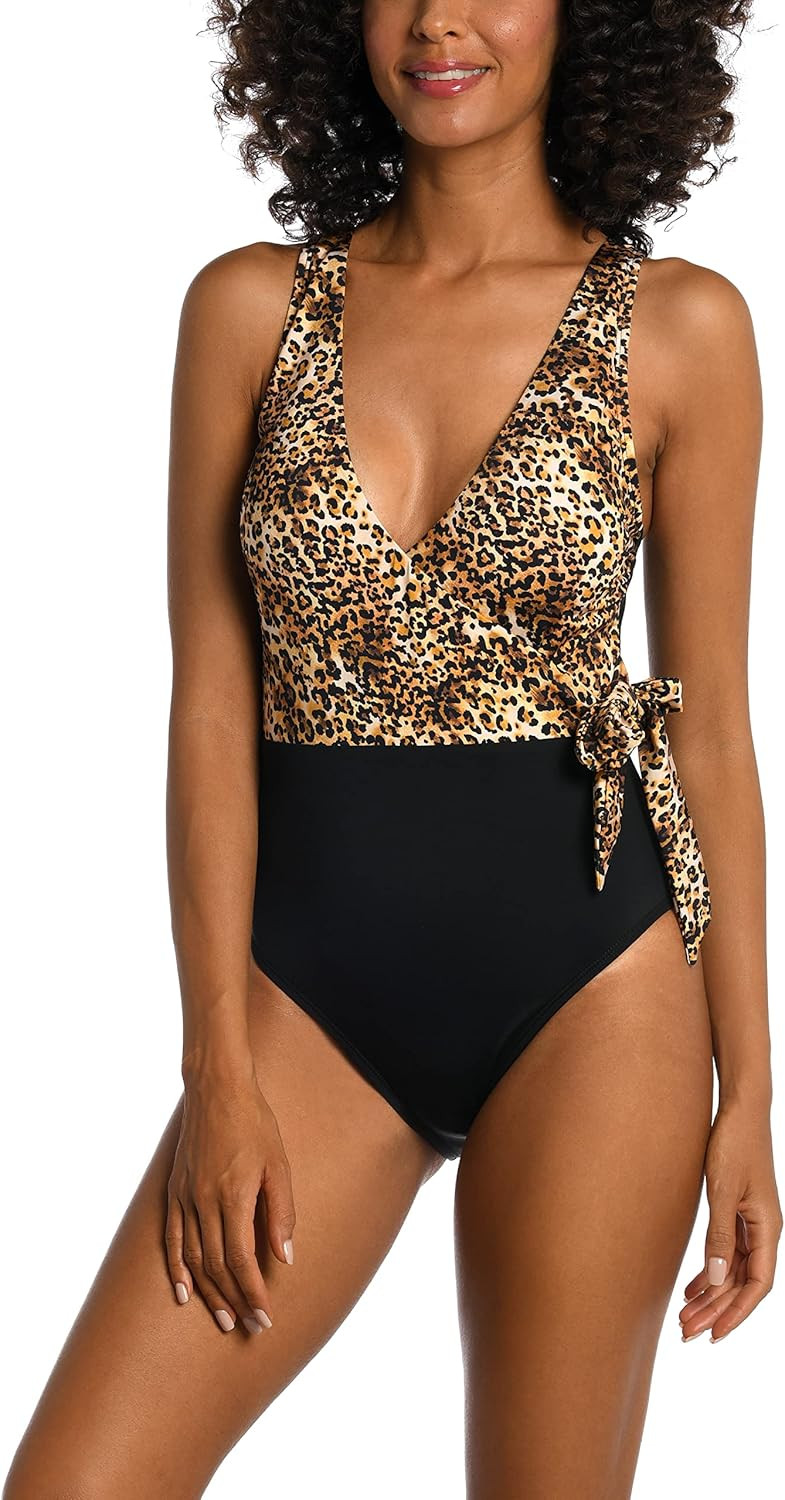 AMAVI Women's Standard Over The Shoulder Surplice One Piece Swimsuit | Amazon (US)