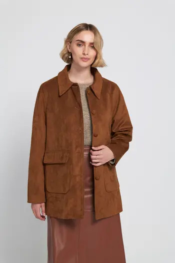 Faux Suede Car Coat Utility | Nordstrom