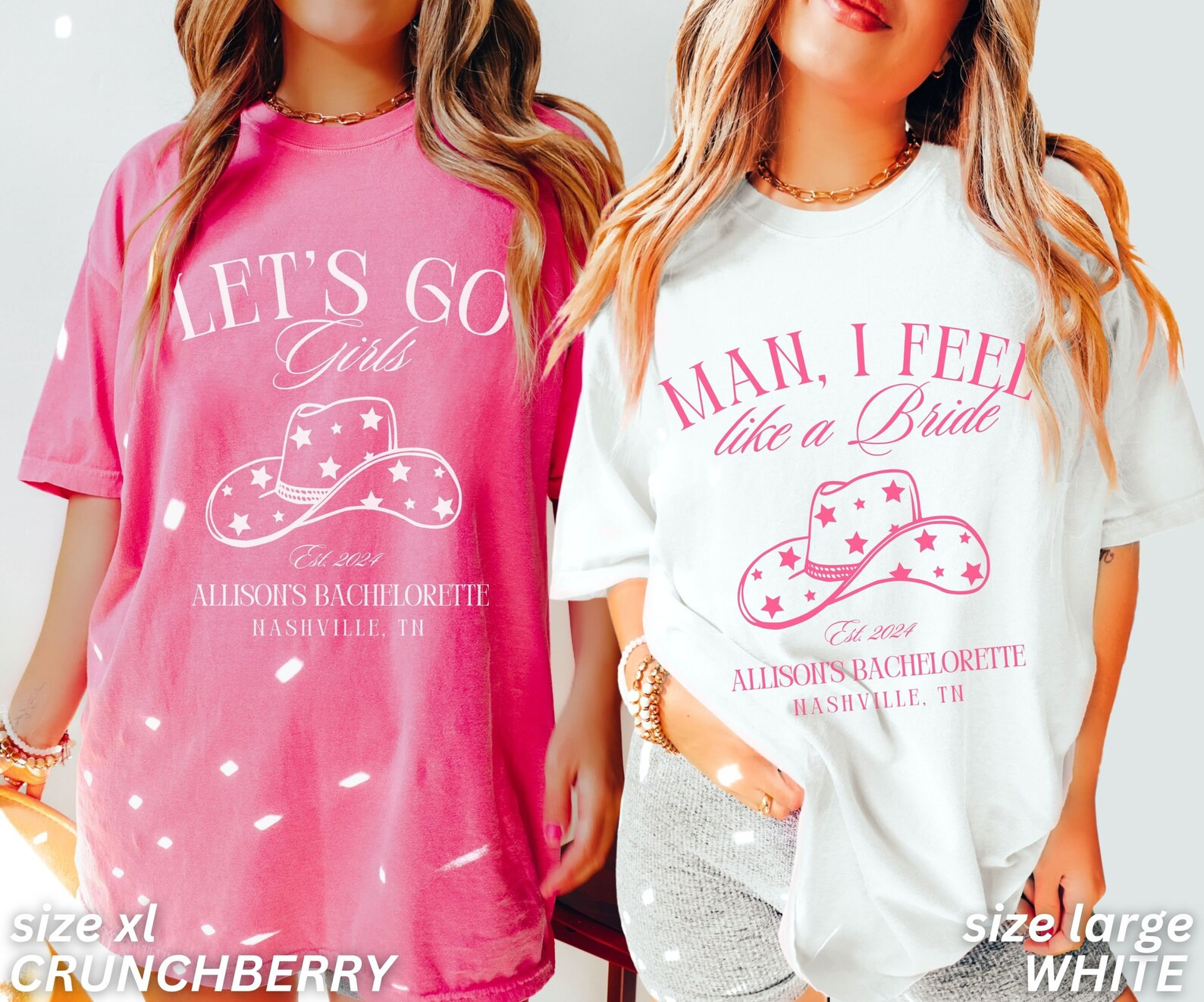 Bachelorette Party Shirts, Nashville Bachelorette, Custom Bachelorette Shirts, Personalized Luxur... | Etsy (US)