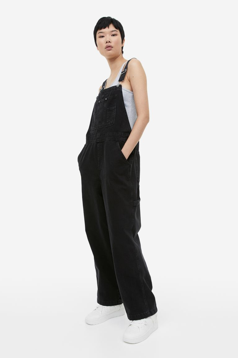 Salopette en denim - Noir - FEMME | H&M FR | H&M (FR, IT, ES, PT, BE)