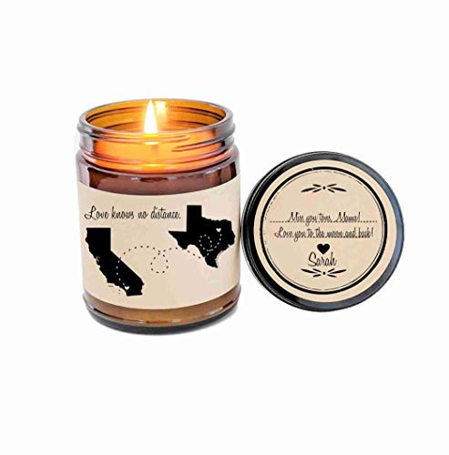 Long Distance Gift for Mom Mothers Day Gift for Mom Love Knows No Distance Scented Candle Mom Bir... | Amazon (US)