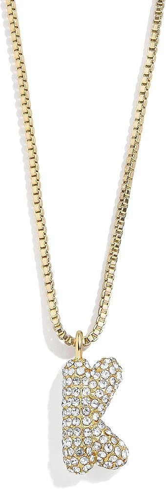 BaubleBar Gwen Mini Bubble Initial Necklace - Gold-Plated Bubble Letter Pendant, 17 Inch Chain wi... | Amazon (US)