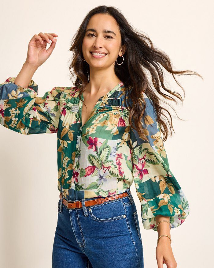 Hightide Flora Pintuck Blouse | Tommy Bahama