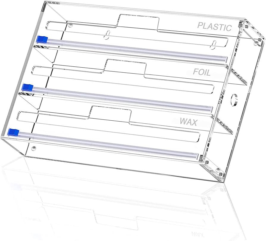 Foil and Plastic Wrap Organizer, 3 in 1 Kitchen Wrap Dispenser with Cutter, Drawer Aluminum Foil ... | Amazon (US)