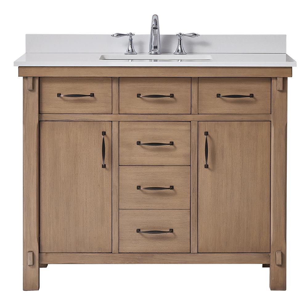 Home Decorators Collection Bellington 42 in. W x 22 in. D Vanity in Almond Toffee with Cultured Marb | The Home Depot