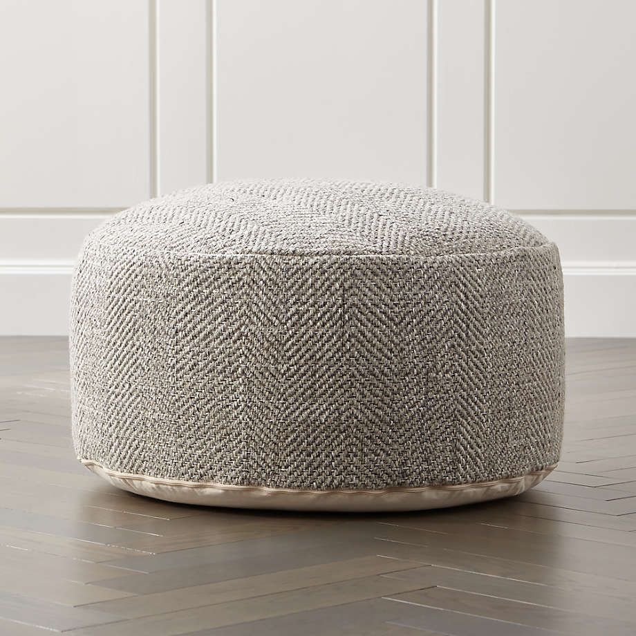 Fergus 30" Round Pouf + Reviews | Crate and Barrel | Crate & Barrel
