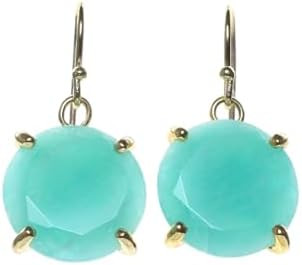 Aqua Chalcedony Gemstone Earrings Gold Plating Handmade Attractive Earrings 925 Sterling Silver R... | Amazon (US)