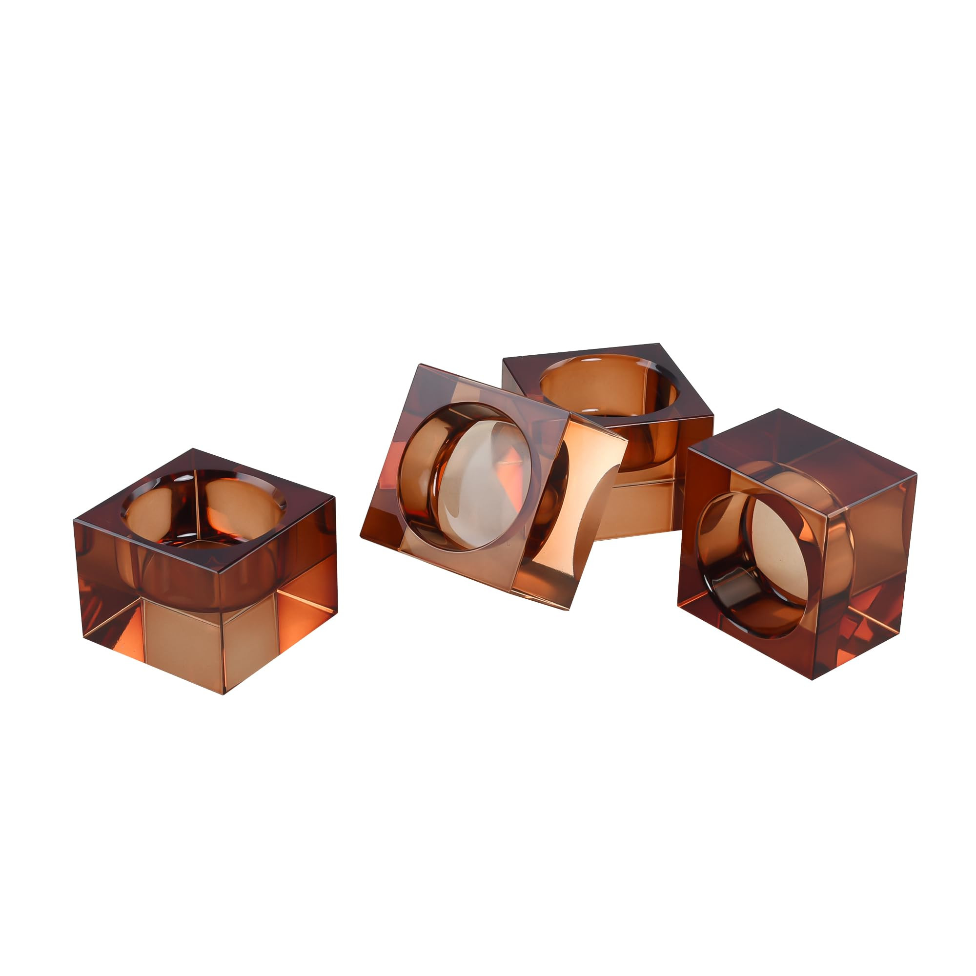 DOUOCLS Home Crystal Tealight Candle Holders Pack of 4, 1.5 Inches Height, Heavy Solid Square Han... | Amazon (US)