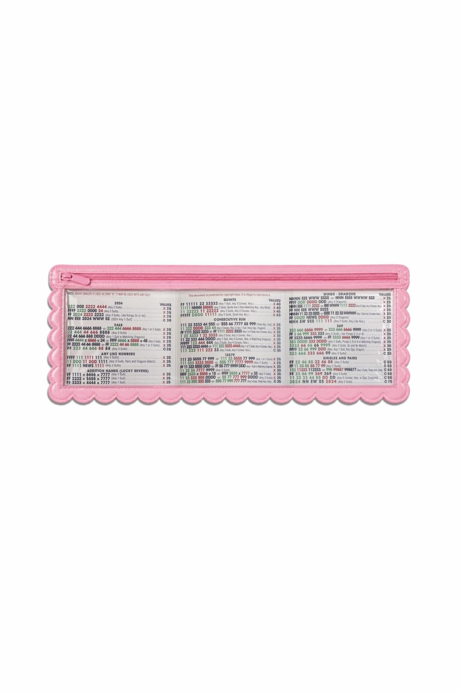 Amazon.com: Girl Tribe Co. Splash-Proof Mahjong Card Holder for Pool \u2013 Waterproof Clear Mahjong Card Sleeve with Zipper, 17\u201d x 5\u201d Pink Scalloped Edge Case for Outdoor & Pool Mahjong (4) : Toys & Games | Amazon (US)