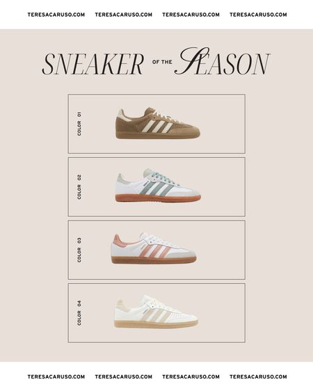 The sneaker of the season: Adidas Samba! Love all of the pretty colors they come in! 

Sneakers, adidas sneakers, spring sneakers, pastel adidas samba, neutral adidas samba 

#LTKGiftGuide #LTKstyletip #LTKshoecrush