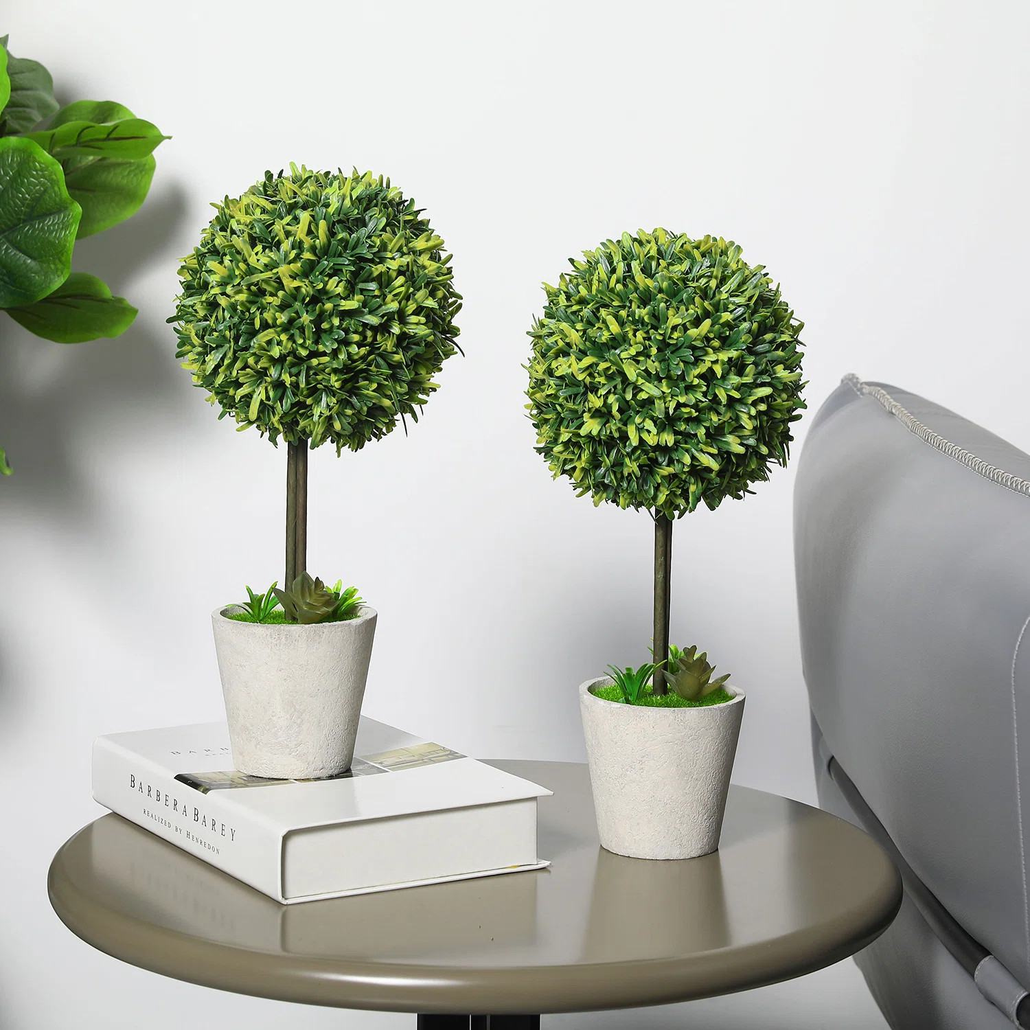 15.4'' Faux Boxwood Topiary in Paper Planter (Set of 2) | Wayfair North America